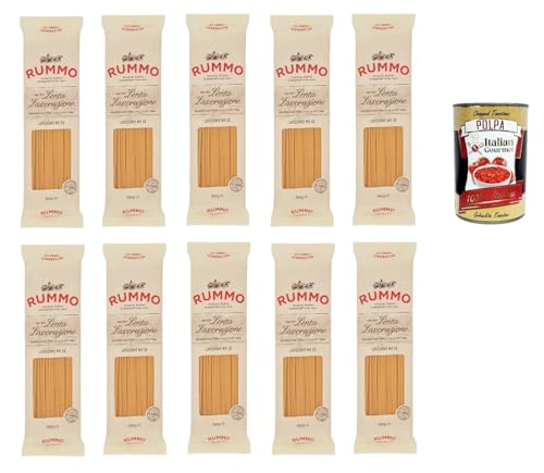 Rummo Linguine N° 13 Pasta Lenta Lavorazione Teigwaren aus Hartweizengrieß Bronze-Zeichnung 10x 500g + Italian Gourmet polpa 400g Rummo Linguine N° 13 Pasta Lenta Lavorazione Teigwaren aus Hartweizengrieß Bronze-Zeichnung 10x 500g + Italian Gourmet polpa 400g von Italian Gourmet E.R.