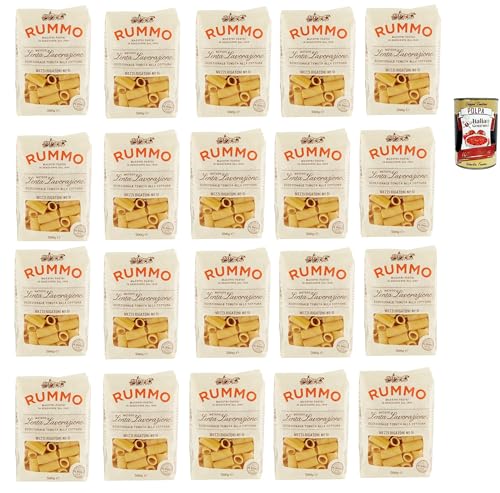 Rummo Mezzi Rigatoni N. 51, Pasta Lenta Lavorazione Teigwaren aus Hartweizengrieß Bronze-Zeichnung 20x 500g + Italian Gourmet polpa 400g von Italian Gourmet E.R.