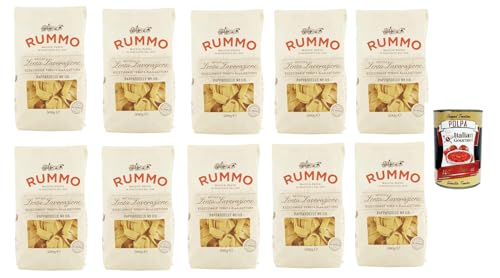 Rummo Pappardelle № 119, Pasta Lenta Lavorazione Teigwaren aus Hartweizengrieß Bronze-Zeichnung 10x 500g + Italian Gourmet polpa 400g von Italian Gourmet E.R.