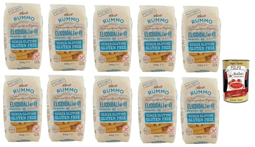 Rummo Pasta Elicoidali n. 49 senza Glutine, gluten free, 100% italienische Pasta nudeln glutenfrei 10x 400g + Italian Gourmet polpa 400g von Italian Gourmet E.R.