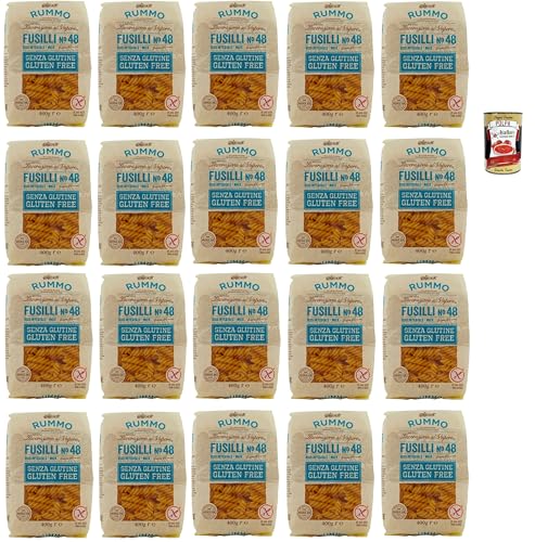 Rummo Pasta Fusilli N° 48 senza Glutine, gluten free, 100% italienische Pasta nudeln glutenfrei 20x 400g + Italian Gourmet polpa 400g von Italian Gourmet E.R.