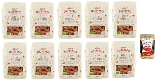 Rummo Pasta Integrale Elicoidali N° 49, Vollkornnudeln Nudeln Vollkorn Italienische Pasta 10x 500g + Italian Gourmet polpa 400g von Italian Gourmet E.R.