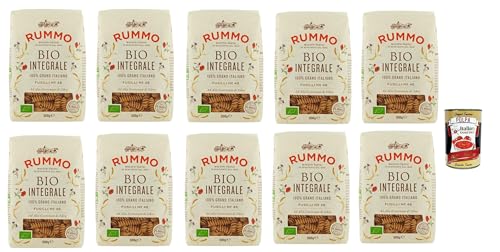 Rummo Pasta Integrale Fusilli N° 48, Vollkornnudeln Nudeln Vollkorn Italienische Pasta 10x 500g + Italian Gourmet polpa 400g von Italian Gourmet E.R.