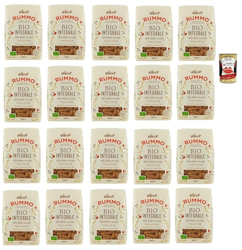 Rummo Pasta Integrale Fusilli N° 48, Vollkornnudeln Nudeln Vollkorn Italienische Pasta 20x 500g + Italian Gourmet polpa 400g von Italian Gourmet E.R.