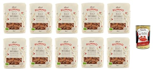 Rummo Pasta Integrale Mezzi Rigatoni N° 51, Vollkornnudeln Nudeln Vollkorn Italienische Pasta 10x 500g + Italian Gourmet polpa 400g von Italian Gourmet E.R.