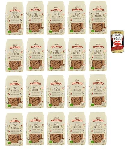 Rummo Pasta Integrale Penne rigate N° 66, Vollkornnudeln Nudeln Vollkorn Italienische Pasta 20x 500g + Italian Gourmet polpa 400g von Italian Gourmet E.R.