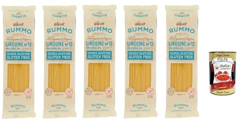 Rummo Pasta Linguine N° 13 senza Glutine, gluten free, 100% italienische Pasta nudeln glutenfrei 5x 400g + Italian Gourmet polpa 400g von Italian Gourmet E.R.