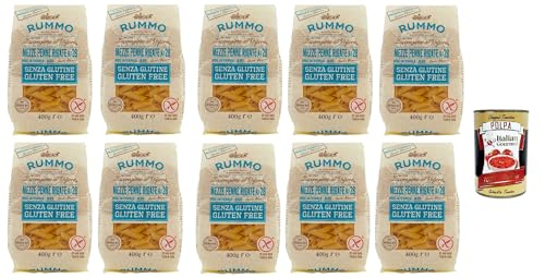Rummo Pasta Mezze Penne Rigate N° 28 senza Glutine, gluten free, 100% italienische Pasta nudeln glutenfrei 10x 400g + Italian Gourmet polpa 400g Rummo Pasta Mezze Penne Rigate N° 28 senza Glutine, gluten free, 100% italienische Pasta nudeln glutenfrei 10x 400g + Italian Gourmet polpa 400g von Italian Gourmet E.R.