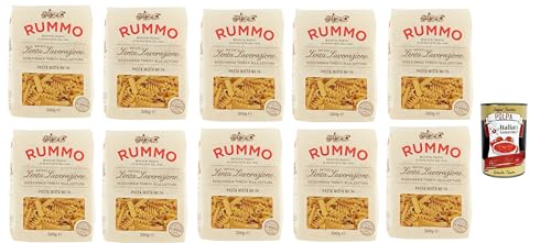 Rummo Pasta Mista n° 74 Pasta Lenta Lavorazione Teigwaren aus Hartweizengrieß Bronze-Zeichnung 10x 500g + Italian Gourmet polpa 400g von Italian Gourmet E.R.