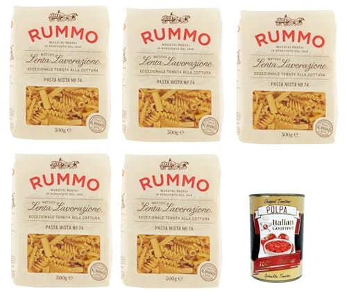 Rummo Pasta Mista n° 74 Pasta Lenta Lavorazione Teigwaren aus Hartweizengrieß Bronze-Zeichnung 5x 500g + Italian Gourmet polpa 400g Rummo Pasta Mista n° 74 Pasta Lenta Lavorazione Teigwaren aus Hartweizengrieß Bronze-Zeichnung 5x 500g + Italian Gourmet polpa 400g von Italian Gourmet E.R.
