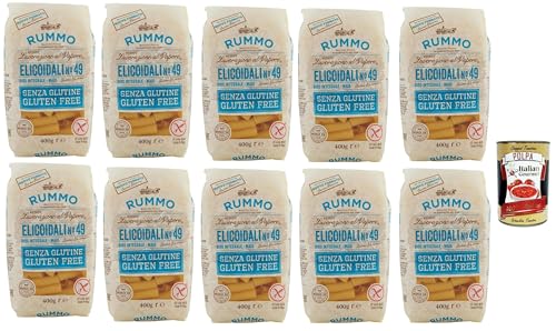 Rummo Pasta Nudeln Glutenfreie Elicoidali N 49, Bronze Gezeichnete gluteinfrei, perfekt für Menschen mit Zöliakie oder Glutenunverträglichkeit, 10x 400 g + Italian Gourmet polpa 400g Rummo Pasta Nudeln Glutenfreie Elicoidali N 49, Bronze Gezeichnete gluteinfrei, perfekt für Menschen mit Zöliakie oder Glutenunverträglichkeit, 10x 400 g + Italian Gourmet polpa 400g von Italian Gourmet E.R.