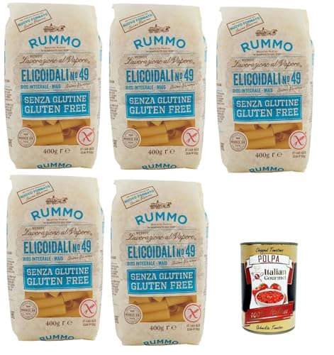 Rummo Pasta Nudeln Glutenfreie Elicoidali N 49, Bronze Gezeichnete gluteinfrei, perfekt für Menschen mit Zöliakie oder Glutenunverträglichkeit, 5x 400 g + Italian Gourmet polpa 400g Rummo Pasta Nudeln Glutenfreie Elicoidali N 49, Bronze Gezeichnete gluteinfrei, perfekt für Menschen mit Zöliakie oder Glutenunverträglichkeit, 5x 400 g + Italian Gourmet polpa 400g von Italian Gourmet E.R.