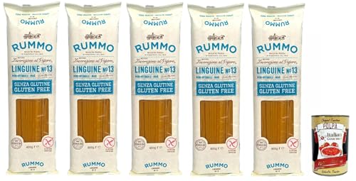 Rummo Pasta Nudeln Glutenfreie Linguine, Bronze Gezeichnete gluteinfrei, perfekt für Menschen mit Zöliakie oder Glutenunverträglichkeit, 5x 400 g + Italian Gourmet polpa 400g Rummo Pasta Nudeln Glutenfreie Linguine, Bronze Gezeichnete gluteinfrei, perfekt für Menschen mit Zöliakie oder Glutenunverträglichkeit, 5x 400 g + Italian Gourmet polpa 400g von Italian Gourmet E.R.