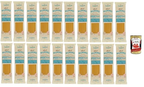 Rummo Pasta Nudeln Glutenfreie Spaghetti, Bronze Gezeichnete gluteinfrei, perfekt für Menschen mit Zöliakie oder Glutenunverträglichkeit, 20x 400 g + Italian Gourmet polpa 400g Rummo Pasta Nudeln Glutenfreie Spaghetti, Bronze Gezeichnete gluteinfrei, perfekt für Menschen mit Zöliakie oder Glutenunverträglichkeit, 20x 400 g + Italian Gourmet polpa 400g von Italian Gourmet E.R.