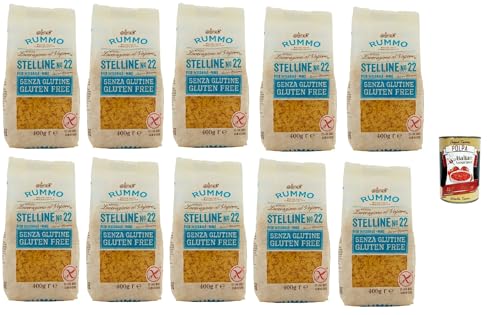 Rummo Pasta Nudeln Glutenfreie Stelline N° 22, Bronze Gezeichnete gluteinfrei, perfekt für Menschen mit Zöliakie oder Glutenunverträglichkeit, 10x 400 g + Italian Gourmet polpa 400g Rummo Pasta Nudeln Glutenfreie Stelline N° 22, Bronze Gezeichnete gluteinfrei, perfekt für Menschen mit Zöliakie oder Glutenunverträglichkeit, 10x 400 g + Italian Gourmet polpa 400g von Italian Gourmet E.R.