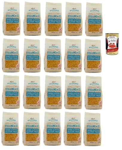 Rummo Pasta Stelline N° 22 senza Glutine, gluten free, 100% italienische Pasta nudeln glutenfrei 20x 400g + Italian Gourmet polpa 400g von Italian Gourmet E.R.