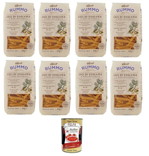 Rummo Penne Rigate N°66 Glutenfreie Pasta mit toskanischen Kichererbsen und braunem Reis 8x 300gr + Italian Gourmet polpa 400g Rummo Penne Rigate N°66 Glutenfreie Pasta mit toskanischen Kichererbsen und braunem Reis 8x 300gr + Italian Gourmet polpa 400g von Italian Gourmet E.R.