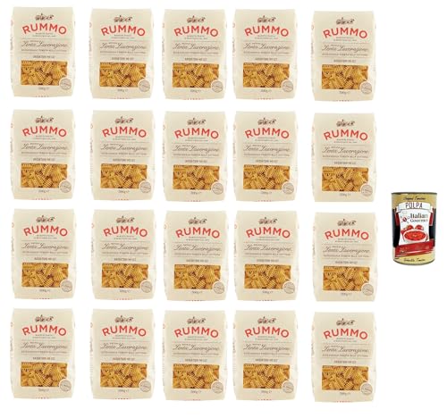 Rummo Radiatori N° 137 Pasta Lenta Lavorazione Teigwaren aus Hartweizengrieß Bronze-Zeichnung 20x 500g + Italian Gourmet polpa 400g von Italian Gourmet E.R.