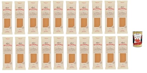 Rummo Spaghetti alla chitarra n° 104 Pasta Lenta Lavorazione Teigwaren aus Hartweizengrieß Bronze-Zeichnung 20x 500g + Italian Gourmet polpa 400g von Italian Gourmet E.R.