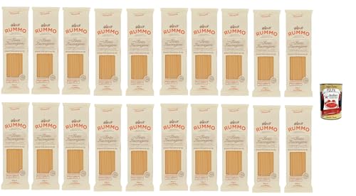 Rummo Spaghettoni grossi n° 220 Pasta Lenta Lavorazione Teigwaren aus Hartweizengrieß Bronze-Zeichnung 20x 500g + Italian Gourmet polpa 400g von Italian Gourmet E.R.