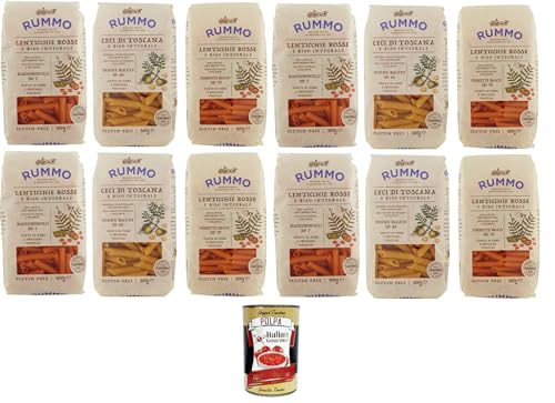 Rummo Testpaket Glutenfreie Maccheroncelli N°7- Penne Rigate N°66- Pennette Rigate N°70 12 x 300gr + Italian Gourmet polpa 400g von Italian Gourmet E.R.