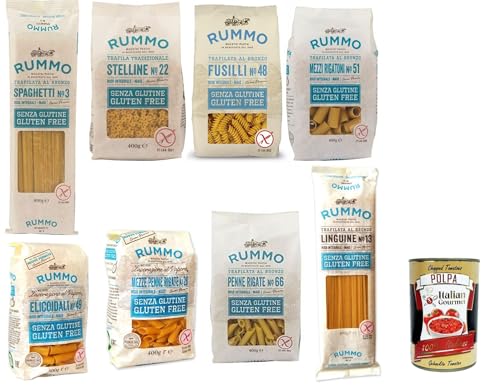 Rummo Testpaket Pasta senza Glutine, gluten free, 100% italienische Pasta nudeln glutenfrei 8x 400g + Italian Gourmet polpa 400g von Italian Gourmet E.R.