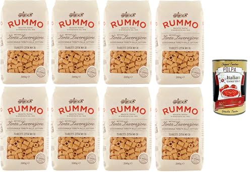 Rummo Tubetti Zita N°31 Hartweizengrieß Pasta Italienische Nudeln 8x500g Packung + Italian Gourmet Polpa di Pomodoro 400g Dose Rummo Tubetti Zita N°31 Hartweizengrieß Pasta Italienische Nudeln 8x500g Packung + Italian Gourmet Polpa di Pomodoro 400g Dose von Italian Gourmet E.R.