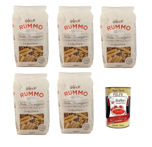 Rummo Ziti Tagliati n° 36 Pasta Lenta Lavorazione Teigwaren aus Hartweizengrieß Bronze-Zeichnung 5x 500g + Italian Gourmet polpa 400g Rummo Ziti Tagliati n° 36 Pasta Lenta Lavorazione Teigwaren aus Hartweizengrieß Bronze-Zeichnung 5x 500g + Italian Gourmet polpa 400g von Italian Gourmet E.R.