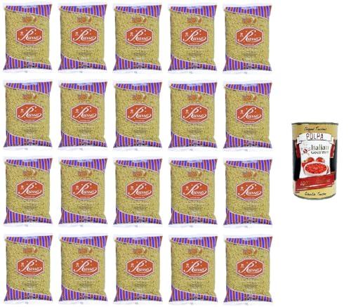 Russo Farfalline N°24 Hartweizengrieß Pasta,100% Italienischer Weizen,20x 500g-Packung + Italian Gourmet Polpa di Pomodoro 400g Dose Russo Farfalline N°24 Hartweizengrieß Pasta,100% Italienischer Weizen,20x 500g-Packung + Italian Gourmet Polpa di Pomodoro 400g Dose von Italian Gourmet E.R.