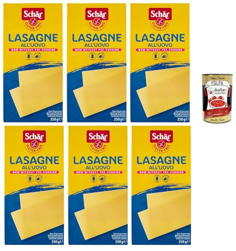 SCHÄR Senza Glutine Lasagne all'uovo, Glutenfrei Eiernudel Pasta nudeln, gluten free pasta, 6x 250g + Italian Gourmet polpa 400g SCHÄR Senza Glutine Lasagne all'uovo, Glutenfrei Eiernudel Pasta nudeln, gluten free pasta, 6x 250g + Italian Gourmet polpa 400g von Italian Gourmet E.R.