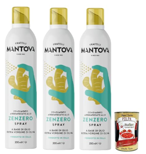 SPRAYLEGGERO Natives Olivenöl Extra Aromatisiert mit Ingwer 3x 200 ml - durch die Praktische Sprühflasche Können Sie bis zu 90% des Öls Einsparen + Italian Gourmet polpa 400g SPRAYLEGGERO Natives Olivenöl Extra Aromatisiert mit Ingwer 3x 200 ml - durch die Praktische Sprühflasche Können Sie bis zu 90% des Öls Einsparen + Italian Gourmet polpa 400g von Italian Gourmet E.R.