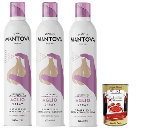 SPRAYLEGGERO Natives Olivenöl Extra Aromatisiert mit Knoblauch 3x 200 ml - durch die Praktische Sprühflasche Können Sie bis zu 90% des Öls Einsparen + Italian Gourmet polpa 400g SPRAYLEGGERO Natives Olivenöl Extra Aromatisiert mit Knoblauch 3x 200 ml - durch die Praktische Sprühflasche Können Sie bis zu 90% des Öls Einsparen + Italian Gourmet polpa 400g von Italian Gourmet E.R.
