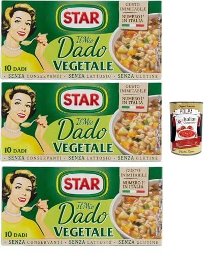 STAR il Mio Dado Vegetale, Mit 9 Gemüse, 10 Würfel, 3x 100 g, ohne Konservierungsstoffe, laktose -freier und glutenfrei. Ausgezeichneter Geschmack+ Italian Gourmet polpa 400g STAR il Mio Dado Vegetale, Mit 9 Gemüse, 10 Würfel, 3x 100 g, ohne Konservierungsstoffe, laktose -freier und glutenfrei. Ausgezeichneter Geschmack+ Italian Gourmet polpa 400g von Italian Gourmet E.R.