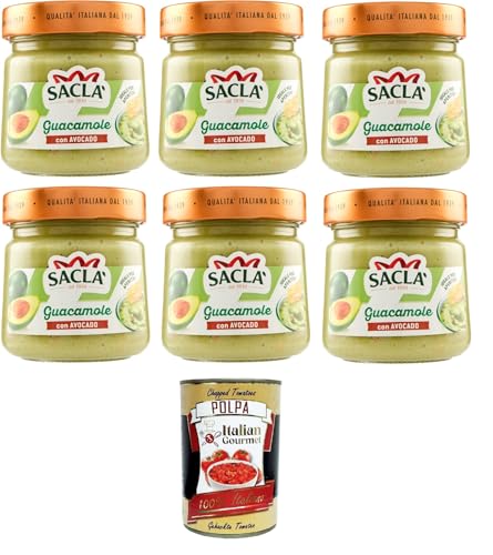 Saclà Salsa Guacamole Con Avocado Guacamolesauce mit Avocado 6x 212gr + Italian Gourmet polpa 400g Saclà Salsa Guacamole Con Avocado Guacamolesauce mit Avocado 6x 212gr + Italian Gourmet polpa 400g von Italian Gourmet E.R.