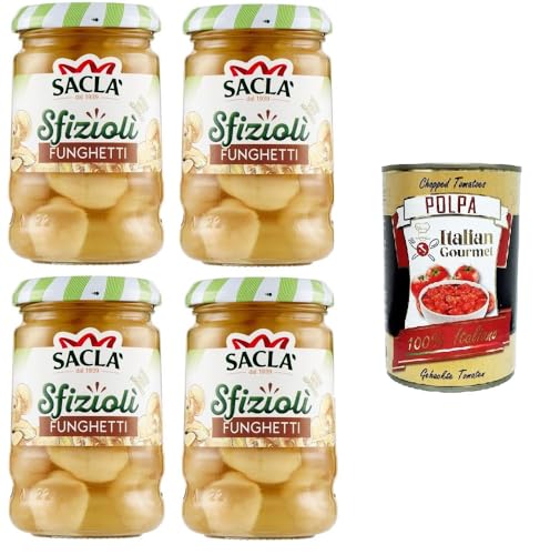 Saclà Sfiziolì Funghetti, Pilze, köstlicher süß-saurer Geschmack 4x205 g+ Italian Gourmet polpa 400g Saclà Sfiziolì Funghetti, Pilze, köstlicher süß-saurer Geschmack 4x205 g+ Italian Gourmet polpa 400g von Italian Gourmet E.R.