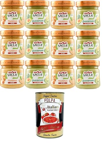 Saclà Testpaket Salsa Hummus di Ceci, Guacamole con Avocado Saclà Kichererbsen-Hummussauce, Guacamolesauce mit Avocado 12x212gr + Italian Gourmet polpa 400g Saclà Testpaket Salsa Hummus di Ceci, Guacamole con Avocado Saclà Kichererbsen-Hummussauce, Guacamolesauce mit Avocado 12x212gr + Italian Gourmet polpa 400g von Italian Gourmet E.R.