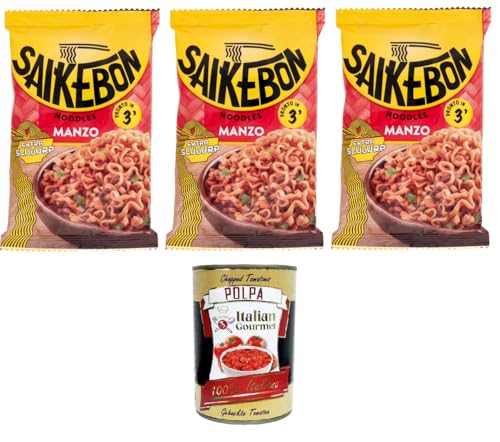 Saikebon- Noodles Orientali al Manzo Nudeln Orientalisches Rindfleisch 3x79gr + Italian Gourmet polpa 400g Saikebon- Noodles Orientali al Manzo Nudeln Orientalisches Rindfleisch 3x79gr + Italian Gourmet polpa 400g von Italian Gourmet E.R.