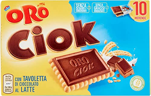 Saiwa Oro Ciok Latte Keks mit Tafel Milchschokolade, Ikonische Snack,Packung à 250g, jede Packung enthält 10 Einzelportionen à 25g + Italian Gourmet Polpa di Pomodoro 400g Dose von Italian Gourmet E.R.