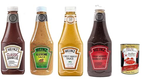Salsa Heinz Testpaket Sauce Flasche 4x 875ml Sauce -Chips Gewürz + Italian Gourmet polpa 400g Salsa Heinz Testpaket Sauce Flasche 4x 875ml Sauce -Chips Gewürz + Italian Gourmet polpa 400g von Italian Gourmet E.R.