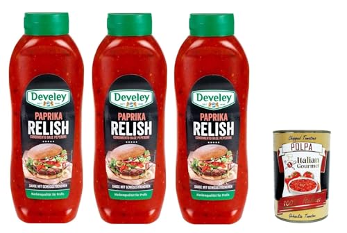 Salsa Relish Peperoni Paprika Relish - Snacksauce 3x 875ml + Italian Gourmet polpa 400g Salsa Relish Peperoni Paprika Relish - Snacksauce 3x 875ml + Italian Gourmet polpa 400g von Italian Gourmet E.R.