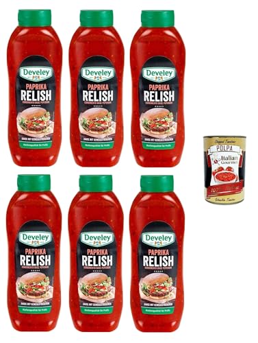Salsa Relish Peperoni Paprika Relish - Snacksauce 6x 875ml + Italian Gourmet polpa 400g Salsa Relish Peperoni Paprika Relish - Snacksauce 6x 875ml + Italian Gourmet polpa 400g von Italian Gourmet E.R.