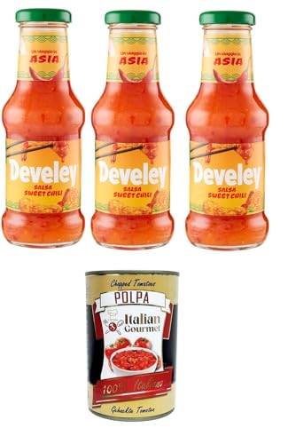 Salsa Sauce Sweet Chili Süß-saure Soße 3x250 ml + Italian Gourmet polpa 400g Salsa Sauce Sweet Chili Süß-saure Soße 3x250 ml + Italian Gourmet polpa 400g von Italian Gourmet E.R.