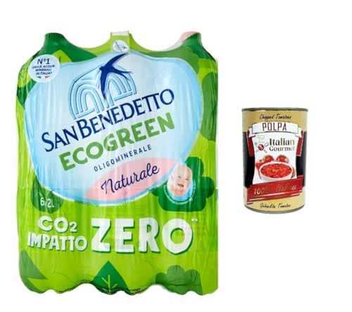 San Benedetto Acqua Minerale Naturale Natürliches Mineralwasser 2Lt Italienisches Ecogreen Wasser 6x 1Lt + Italian Gourmet polpa 400g San Benedetto Acqua Minerale Naturale Natürliches Mineralwasser 2Lt Italienisches Ecogreen Wasser 6x 1Lt + Italian Gourmet polpa 400g von Italian Gourmet E.R.