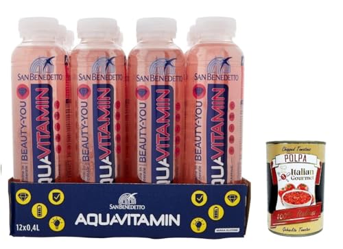 San Benedetto Aquavitamin Beauty you 12x 400 ml, Wasser mit Rote Früchte, water with red fruits + Italian Gourmet polpa 400g San Benedetto Aquavitamin Beauty you 12x 400 ml, Wasser mit Rote Früchte, water with red fruits + Italian Gourmet polpa 400g von Italian Gourmet E.R.