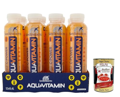 San Benedetto Aquavitamin C-Power 12x 400 ml, Wasser mit Orangengeschmack, orange flavored water + Italian Gourmet polpa 400g San Benedetto Aquavitamin C-Power 12x 400 ml, Wasser mit Orangengeschmack, orange flavored water + Italian Gourmet polpa 400g von Italian Gourmet E.R.