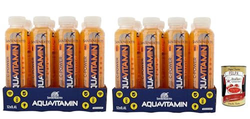 San Benedetto Aquavitamin C-Power 24x 400 ml, Wasser mit Orangengeschmack, orange flavored water + Italian Gourmet polpa 400g San Benedetto Aquavitamin C-Power 24x 400 ml, Wasser mit Orangengeschmack, orange flavored water + Italian Gourmet polpa 400g von Italian Gourmet E.R.