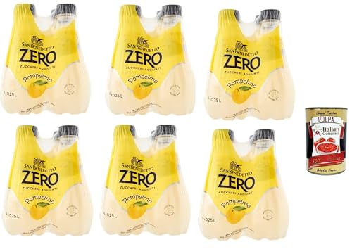 San Benedetto Pompelmo Zero PET ohne Zucker 24x 0,25l, Grapefruit, Limonade orange ohne Zucker, soft drink sugarfree + Italian Gourmet polpa 400g San Benedetto Pompelmo Zero PET ohne Zucker 24x 0,25l, Grapefruit, Limonade orange ohne Zucker, soft drink sugarfree + Italian Gourmet polpa 400g von Italian Gourmet E.R.