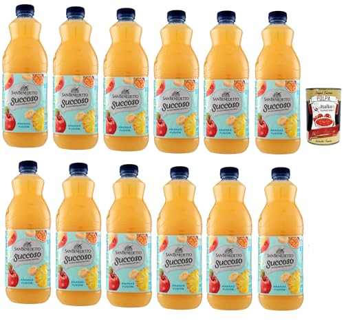 San Benedetto Succoso Ananas Fusion PET flasche 12x 1,5 Lt Fruchtsaft saft + Italian Gourmet polpa 400g San Benedetto Succoso Ananas Fusion PET flasche 12x 1,5 Lt Fruchtsaft saft + Italian Gourmet polpa 400g von Italian Gourmet E.R.