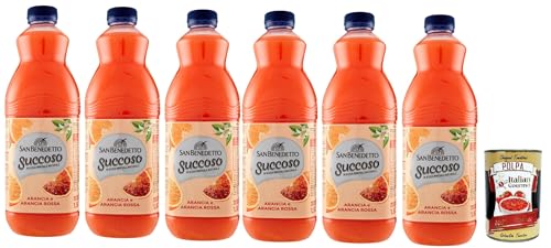 San Benedetto Succoso Arancia e Arancia Rossa PET flasche 6x 1,5 Lt, Orange und Blutorange Fruchtsaft saft, Orange fruit juice + Italian Gourmet polpa 400g San Benedetto Succoso Arancia e Arancia Rossa PET flasche 6x 1,5 Lt, Orange und Blutorange Fruchtsaft saft, Orange fruit juice + Italian Gourmet polpa 400g von Italian Gourmet E.R.