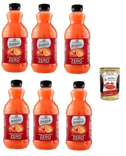 San Benedetto Succoso Zero Arancia e Arancia Rossa PET 6x 90cl, PET Orange und Blutorange ohne zucker Fruchtsaft saft, Orange juice sugar free + Italian Gourmet polpa 400g San Benedetto Succoso Zero Arancia e Arancia Rossa PET 6x 90cl, PET Orange und Blutorange ohne zucker Fruchtsaft saft, Orange juice sugar free + Italian Gourmet polpa 400g von Italian Gourmet E.R.